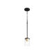 Empire 1 Light 4 inch Noir with Aged Brass Pendant Ceiling Light