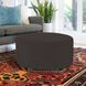 Universal 18 inch Seascape Charcoal Outdoor Round Ottoman with Slipcover