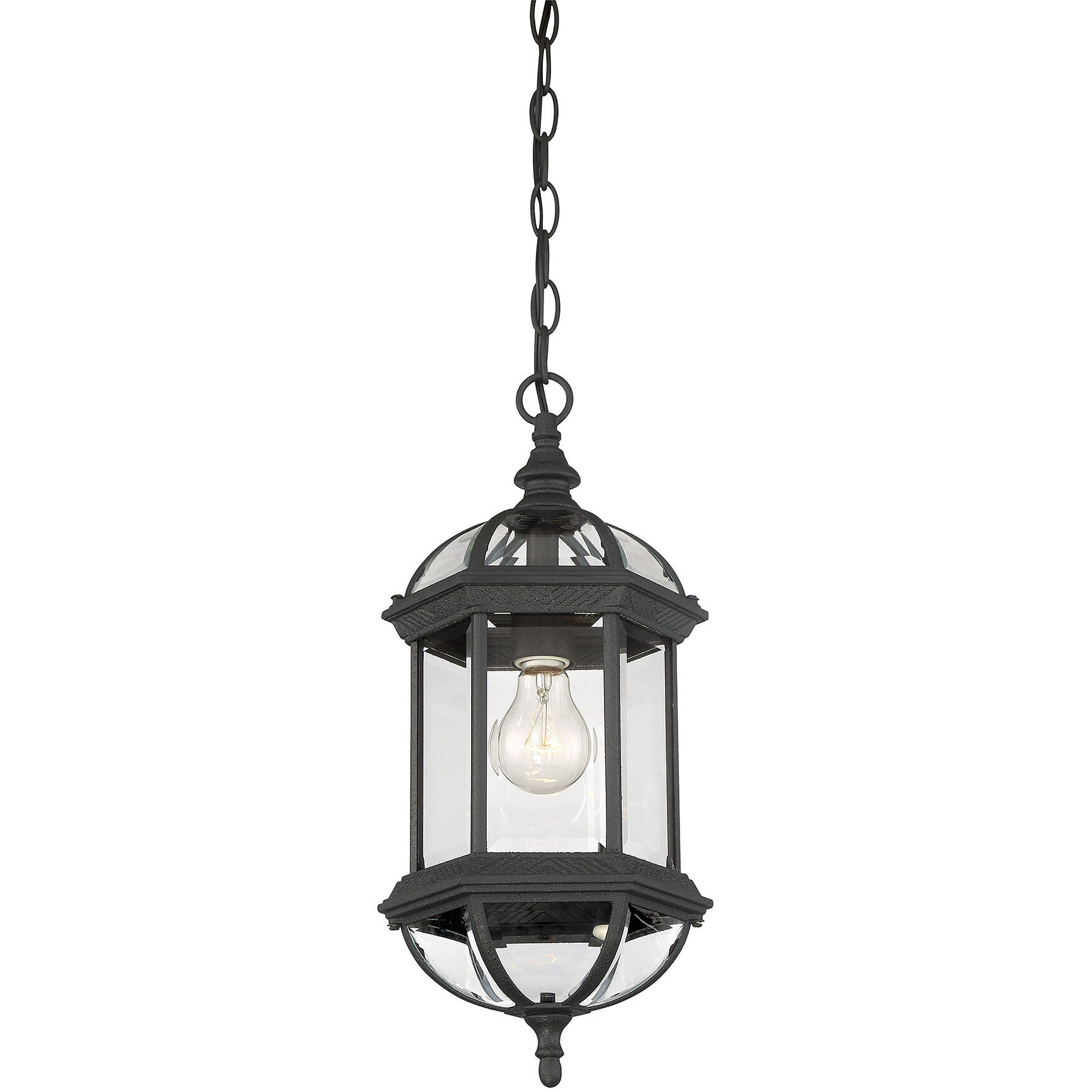 Kensington 1 Light 8.25 inch Black Outdoor Hanging Lantern