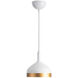 Dash LED 8 inch White and Gold Pendant Ceiling Light