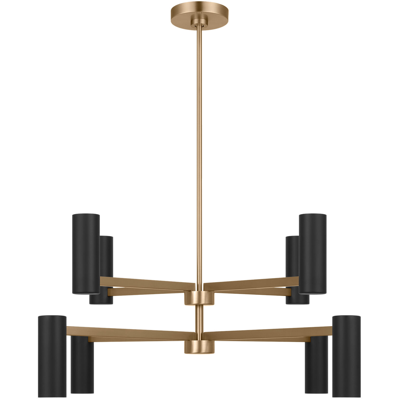 Zentro LED 36 inch Satin Brass Chandelier Ceiling Light