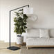 Stretch 75 inch 60.00 watt Matte Black Arc Floor Lamp Portable Light