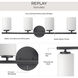 Replay 4 Light 31.13 inch Black Bath Vanity Wall Light