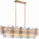 Addis 14 Light 51.75 inch Aged Brass Linear Chandelier Ceiling Light in Tronchi Glass Autumn