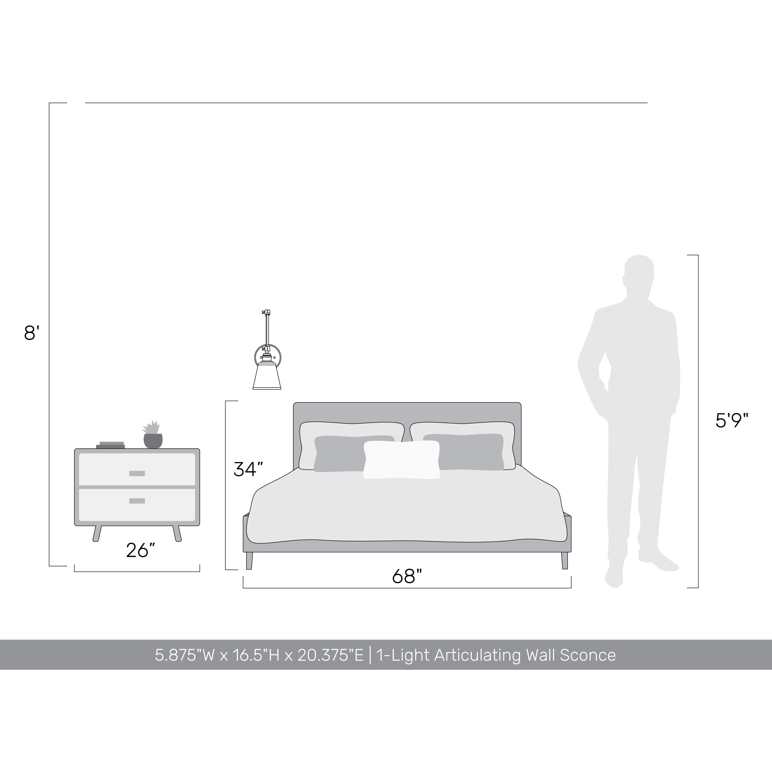 Yep Equinox 1 Light 5.88 inch Matte Black Swing Arm Wall Lamp Wall Light in White with Green Trim