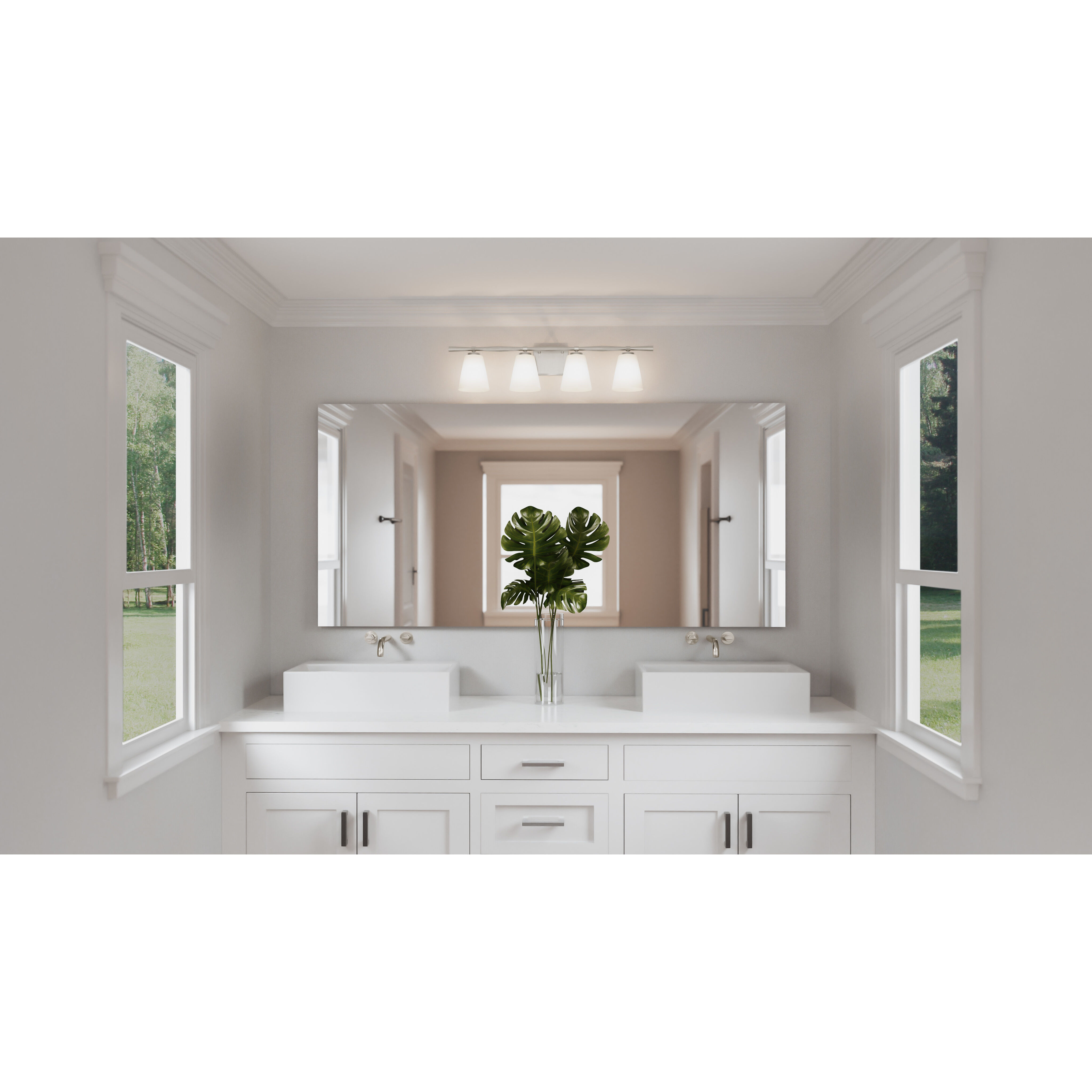 Brindley 4 Light 31 inch Brushed Nickel Bath Light Wall Light