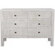 Conrad White Wash Dresser, 6 Drawer