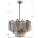 Addis 9 Light 22 inch Aged Brass Chandelier Ceiling Light in Tronchi Glass Autumn