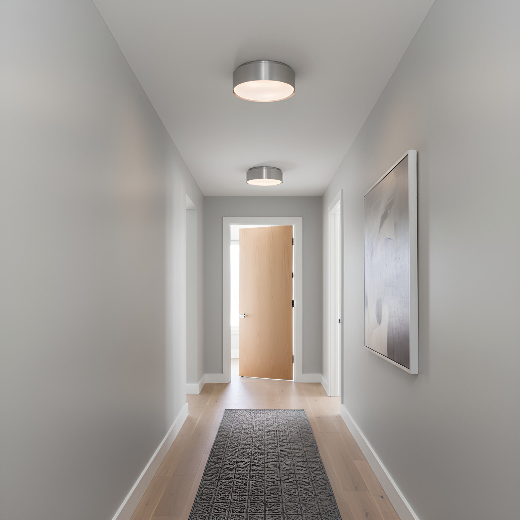 Drew & Jonathan Dartmore 2 Light 15 inch Brushed Nickel Flush Mount Ceiling Light, Medium