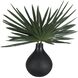 Axis Palm Matte Black and Green Accent & Vase