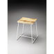 Butler Loft Parrish Wood & White Metal 22 inch Barstool