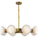 Alonso 37.25 inch Vintage Brass Chandelier Ceiling Light in Vintage Brass and Alabaster