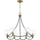 Vantage Kearney Park 6 Light 29 inch Coal and Soft Brass Chandelier Ceiling Light