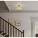 Orchid 5 Light 18 inch Legacy Brass Semi-Flush Mount Ceiling Light in Amber Handmade Glass
