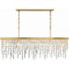 Winfield 6 Light 49 inch Antique Gold Linear Chandelier Ceiling Light