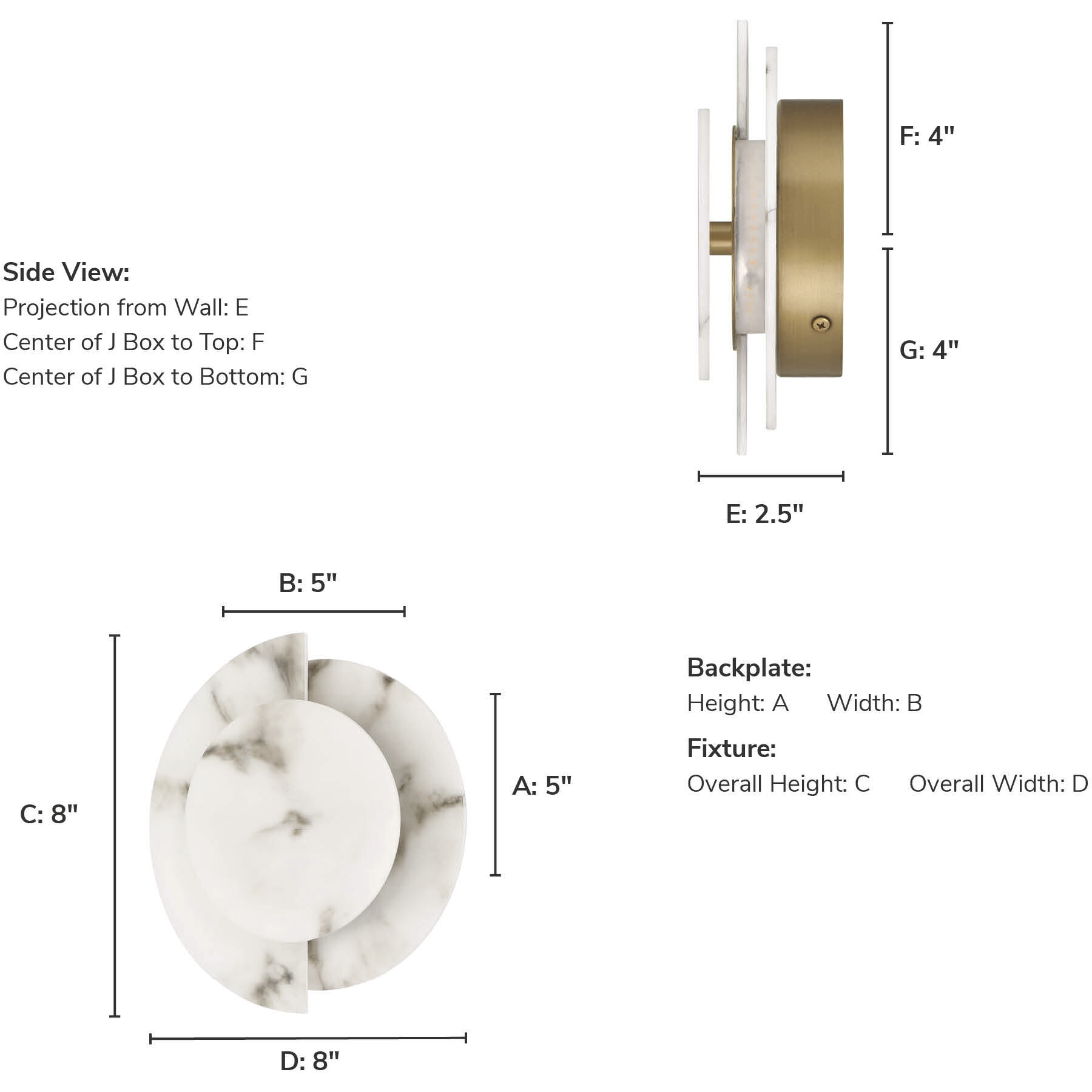 Opaline Crest 1 Light 8 inch Cast Alabaster and Luxe Gold Sconce Wall Light, Medium