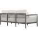 Borneo Weathered Dark Gray and Charcoal Gray Rope and Oyster White Outdoor Sofa