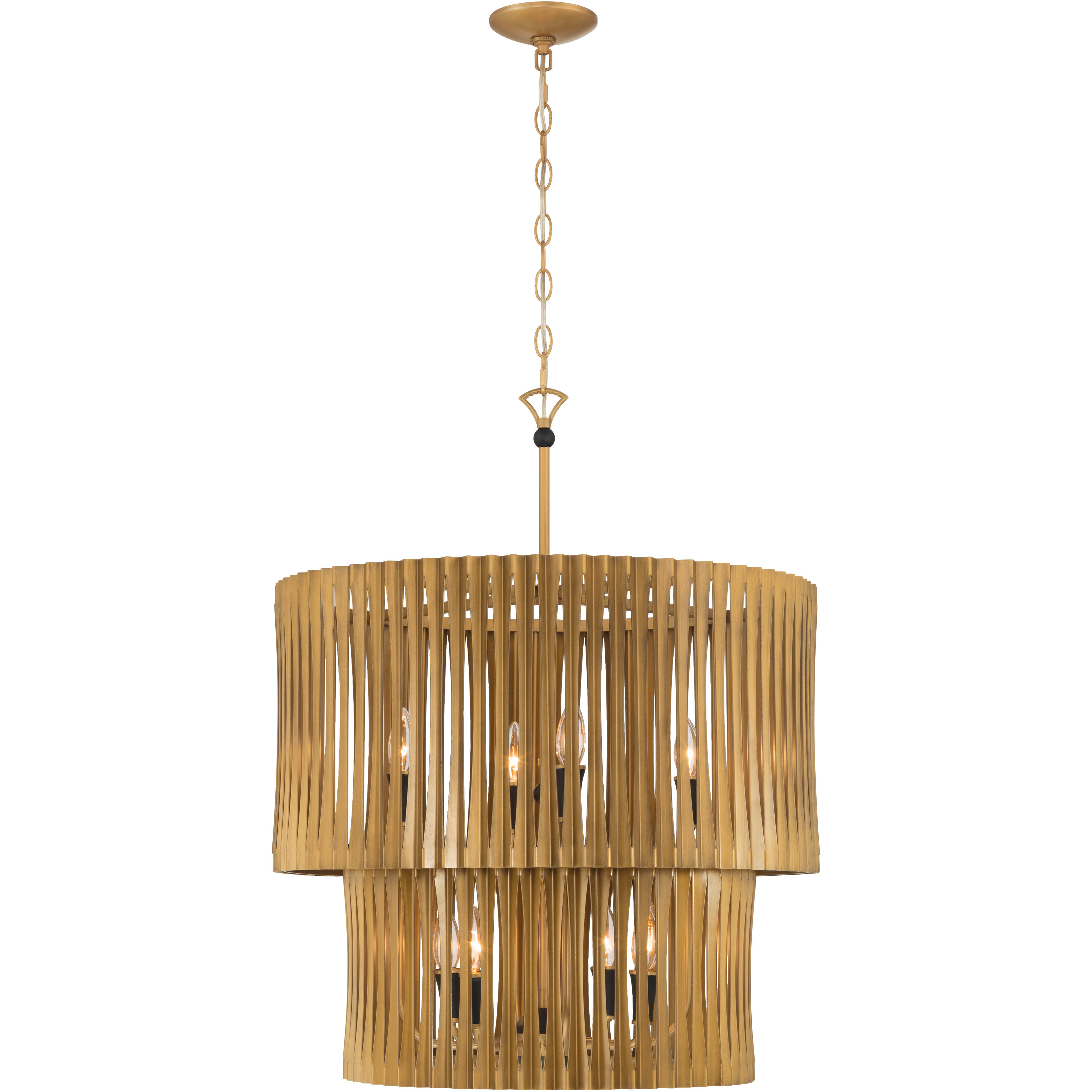 Aven 8 Light 24 inch Sand Coal Black and Legacy Brass Pendant Ceiling Light