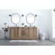 Blake 72 X 22 X 34 inch Natural Oak Vanity Sink Set