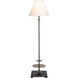 Vivek 36.5 inch Gun Metal / Matte Antique Brass / Feather White Linen Table Lamp Portable Light
