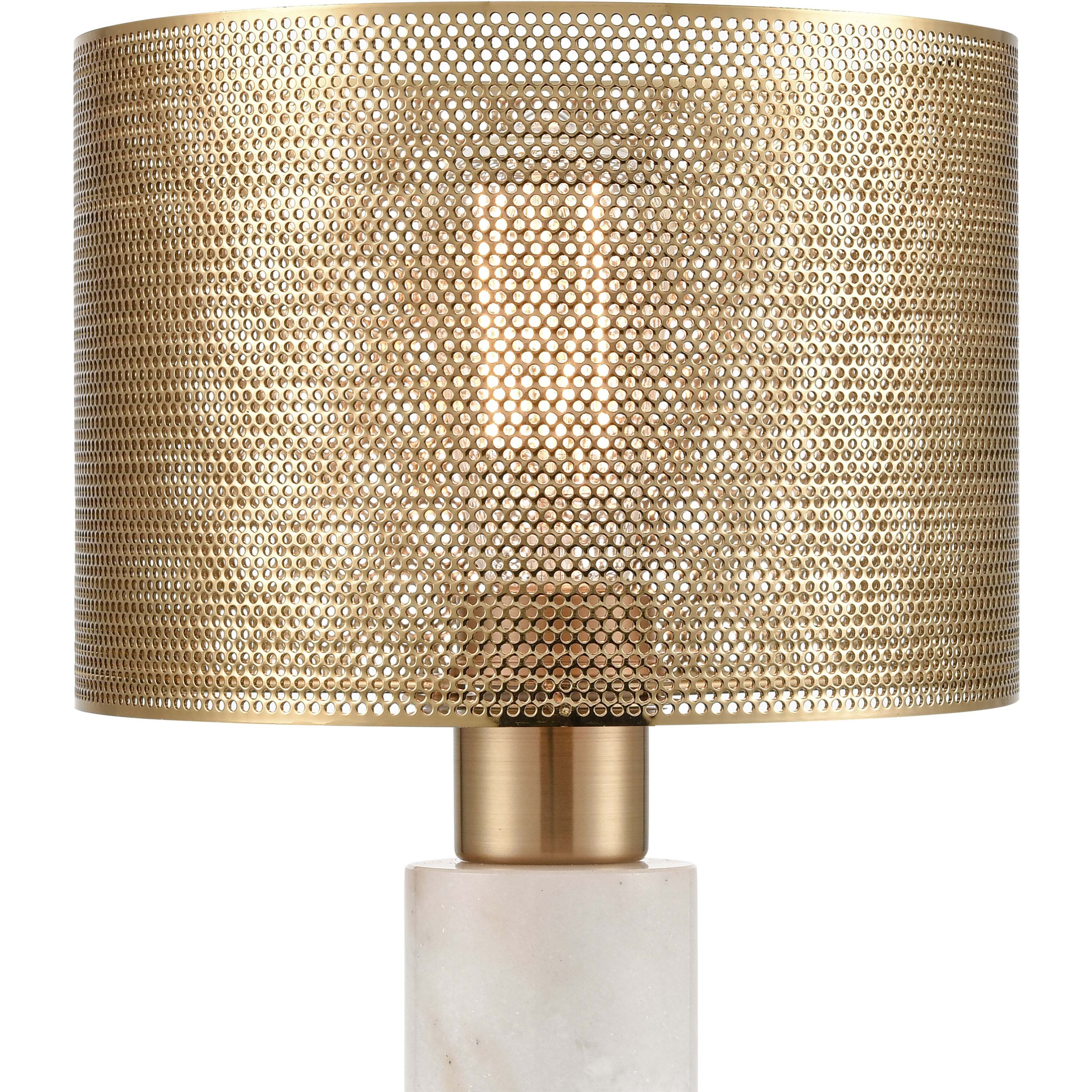 Sureshot 15 inch 60 watt White with Aged Brass Table Lamp Portable Light