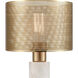 Sureshot 15 inch 60 watt White with Aged Brass Table Lamp Portable Light
