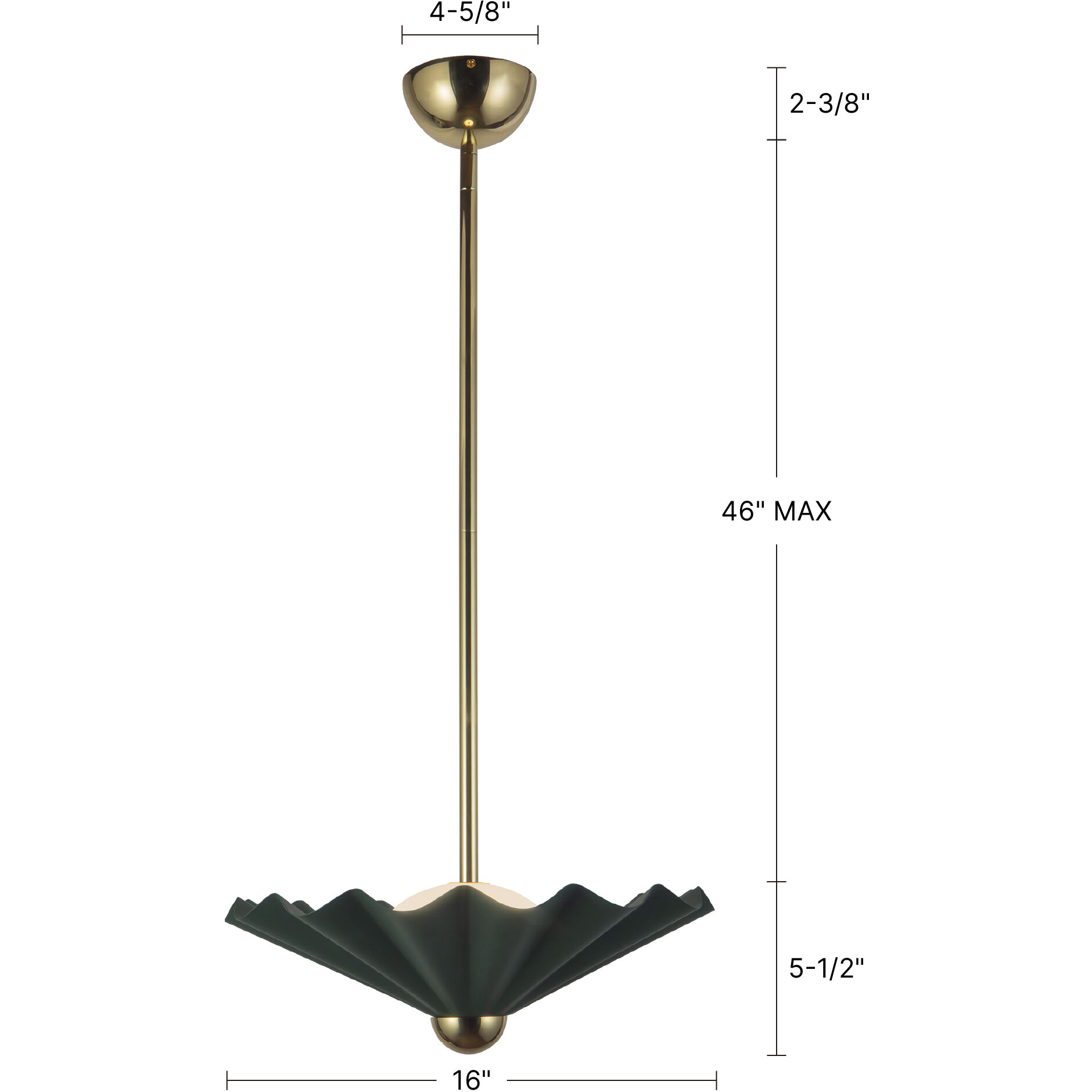 Furrow 16 inch Pine Green Pendant Ceiling Light