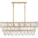 Amira 5 Light 45 inch Distressed Brass Interior Hanging Light Ceiling Light
