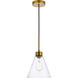 Mera 1 Light 8 inch Brass Pendant Ceiling Light