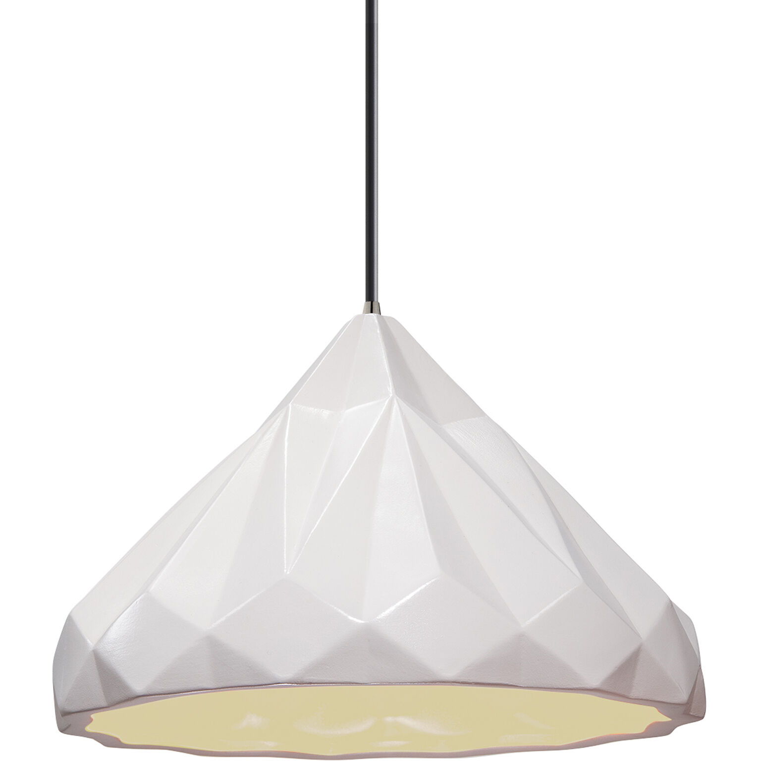 Radiance Collection 1 Light 12 inch Brushed Nickel and Matte White and Black Pendant Ceiling Light