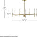 Hux 7 Light 36 inch Lacquered Brass with Warm White Chandelier Ceiling Light