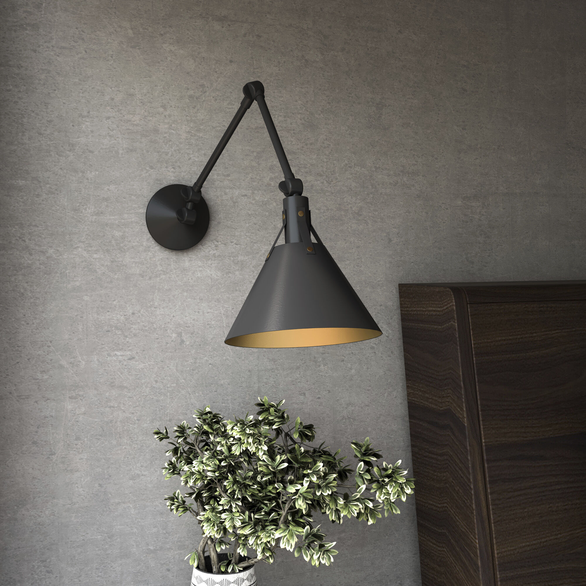 Alora Mood Archer Wall/Ceiling Light Wall Light in Matte Black