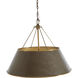 Mariana 4 Light 26.5 inch Brushed Antique Brass and Dark Brown Leather Pendant Ceiling Light