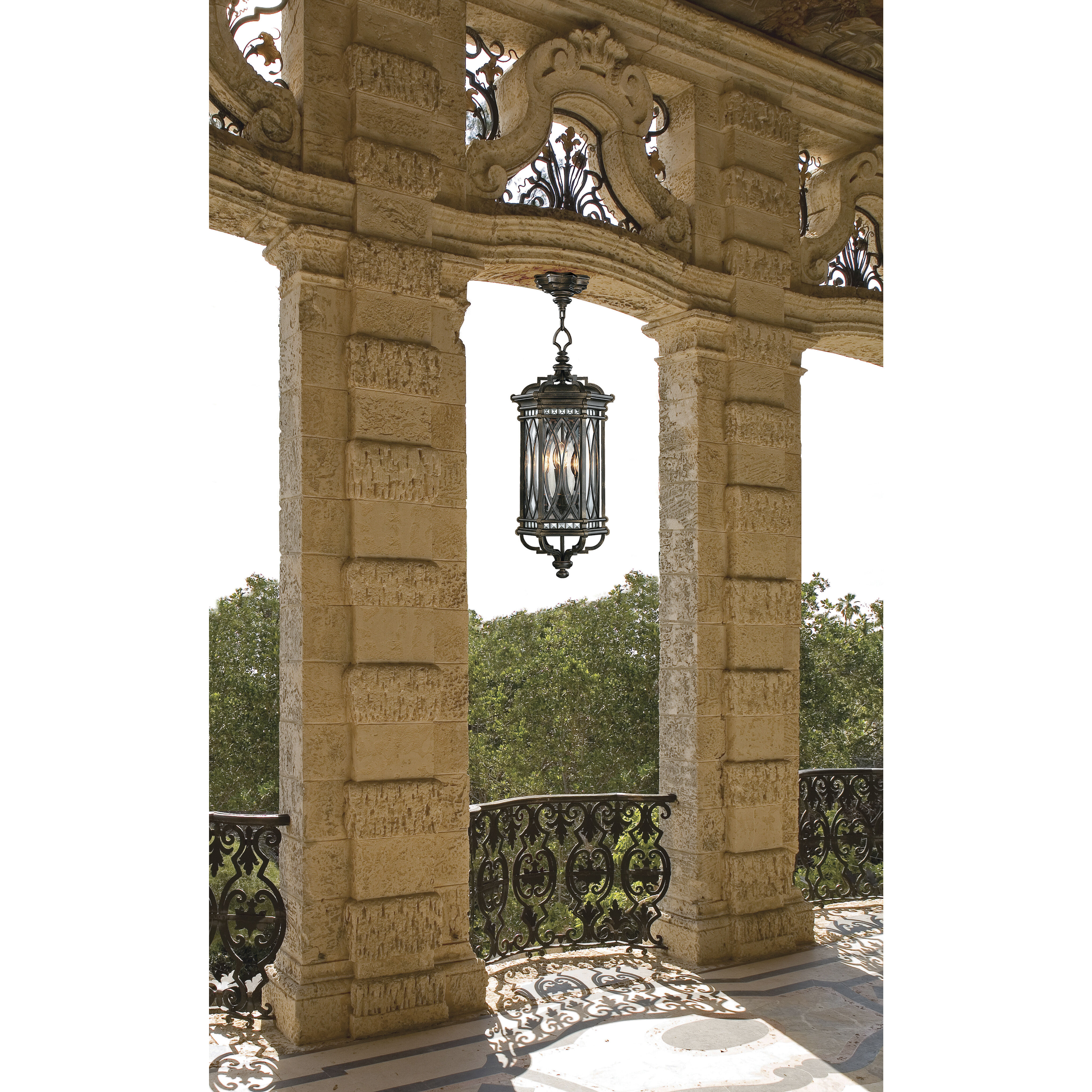 Warwickshire 4 Light 13 inch Black Outdoor Lantern