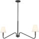 Alora Mood Sloan 2 Light 30 inch Matte Black and White Linen Linear Pendant Ceiling Light