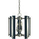 Bucolic 4 Light 14 inch Brushed Nickel with Matte Black Accents Dual Mount Pendant Ceiling Light