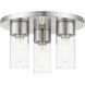 Carson 3 Light 14 inch Brushed Nickel Flush Mount Ceiling Light