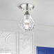 Brussels 1 Light 7 inch Polished Nickel Crystal Semi-Flush Ceiling Light