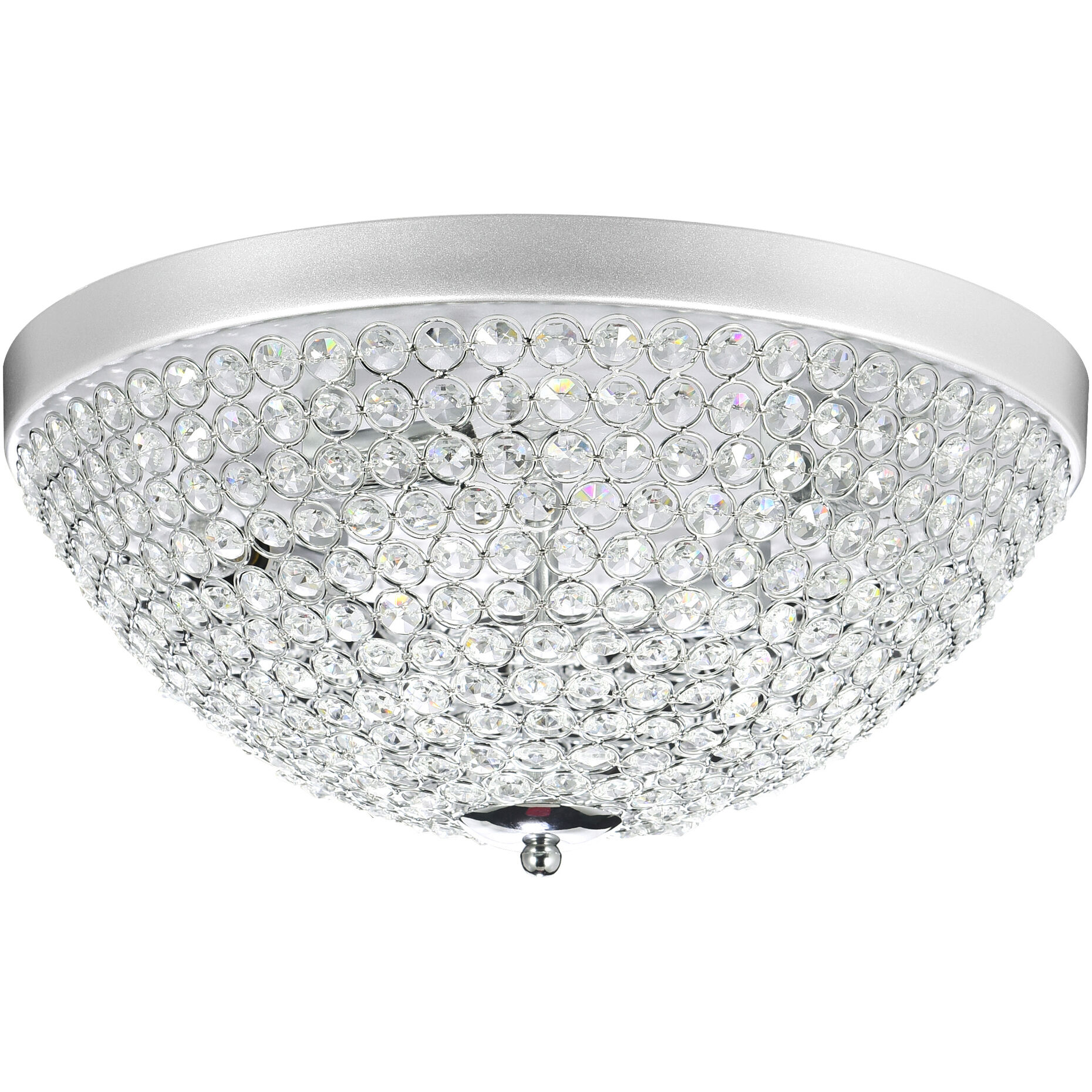 Globe 4 Light 16 inch Chrome Bowl Flush Mount Ceiling Light