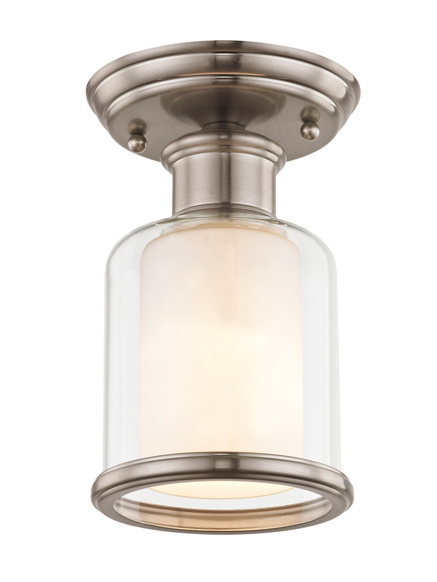 Middlebush 1 Light 6 inch Brushed Nickel Semi-Flush Mount Ceiling Light