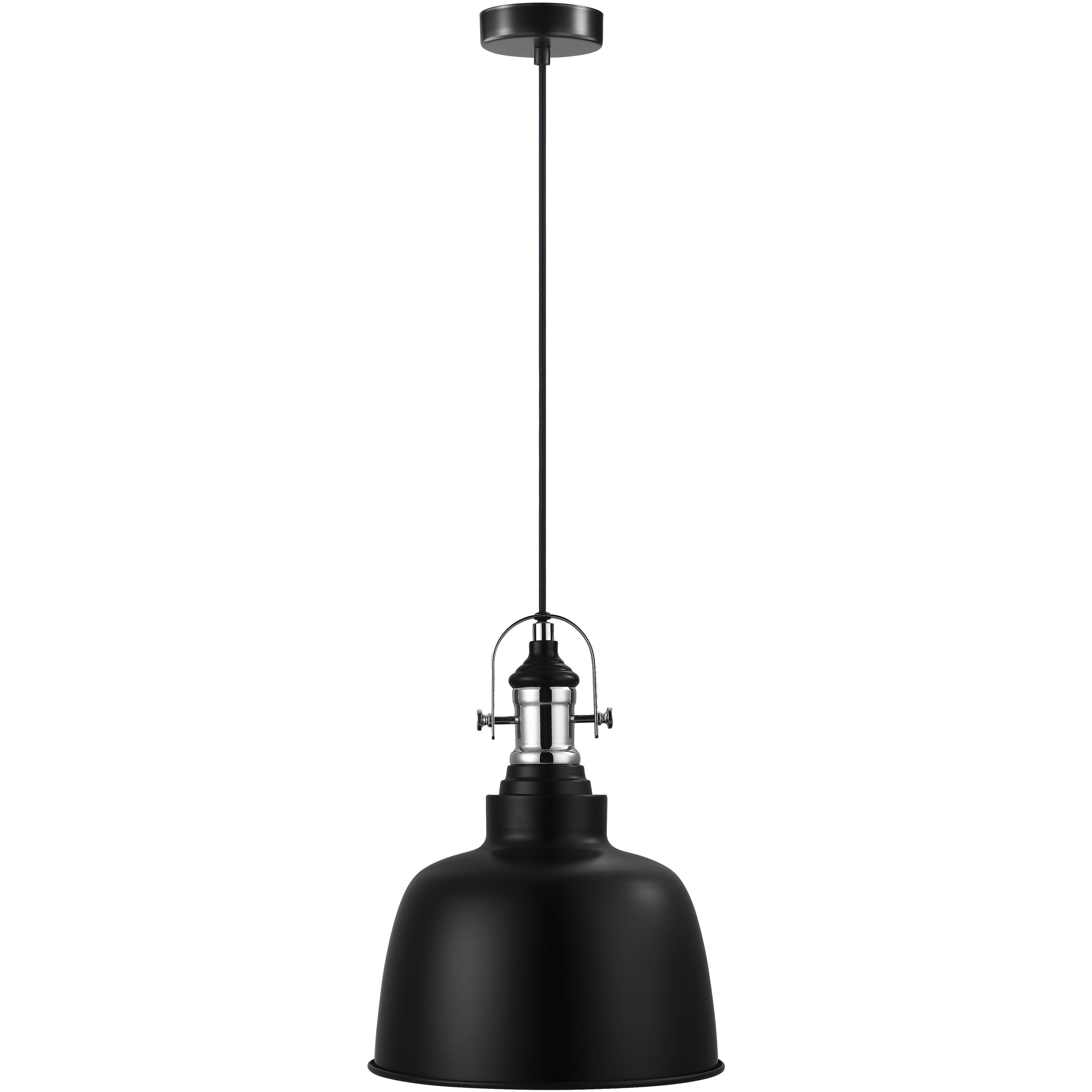 Gilwell 1 Light 9.84 inch Matte Black and Chrome Pendant Ceiling Light