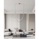 Ayers LED 43.25 inch Champagne Gold and Black and Brown Linear Chandelier Ceiling Light