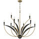 Miller 9 Light 35.5 inch Legacy Brass and Sand Coal Chandelier Ceiling Light