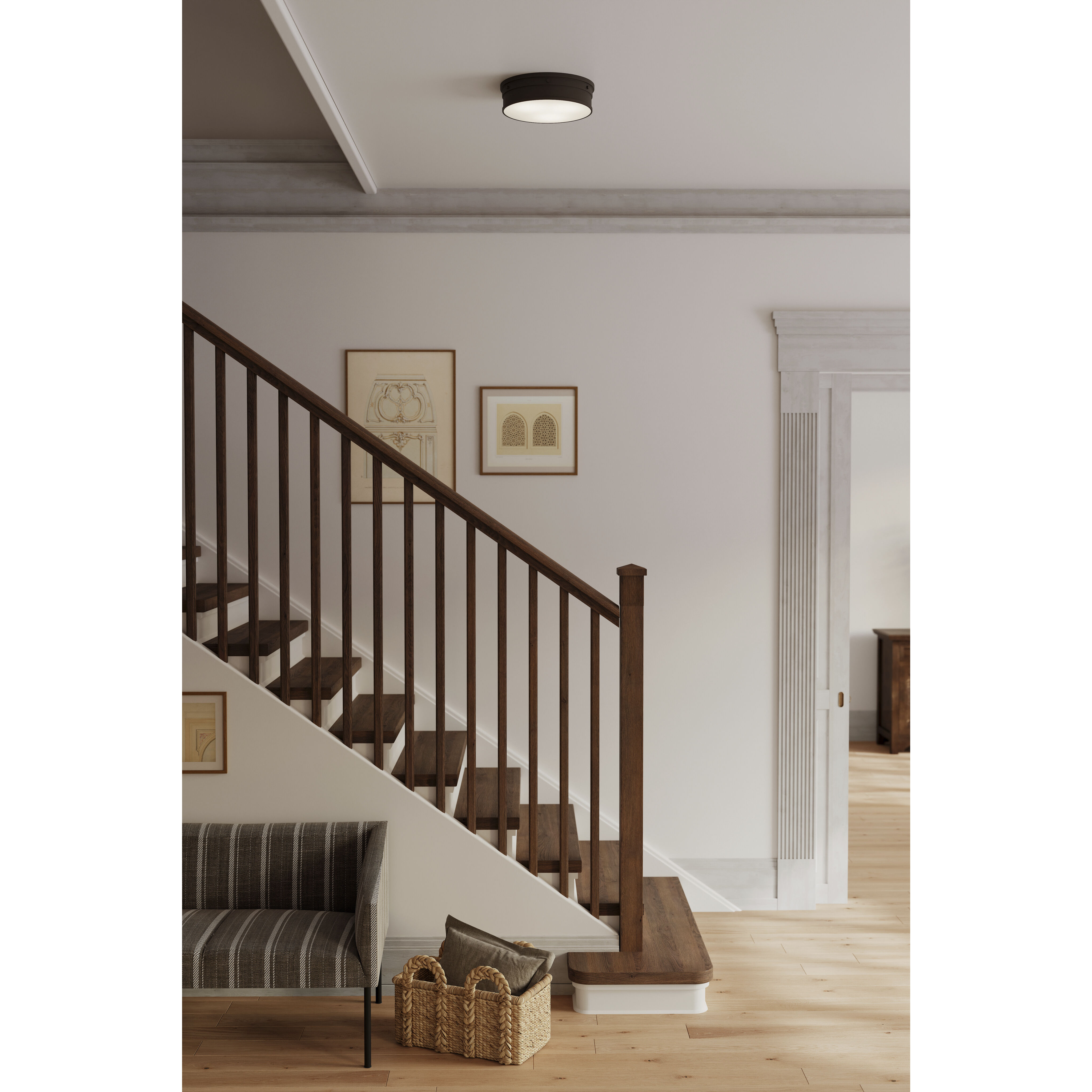 Marnex LED 13 inch Plated Dark Bronze Flush Mount Ceiling Light