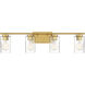 Transitional 4 Light 32 inch Natural Brass Bathroom Vanity Light Wall Light