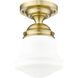 Vaughn 1 Light 10.5 inch Luxe Gold Flush Mount Ceiling Light