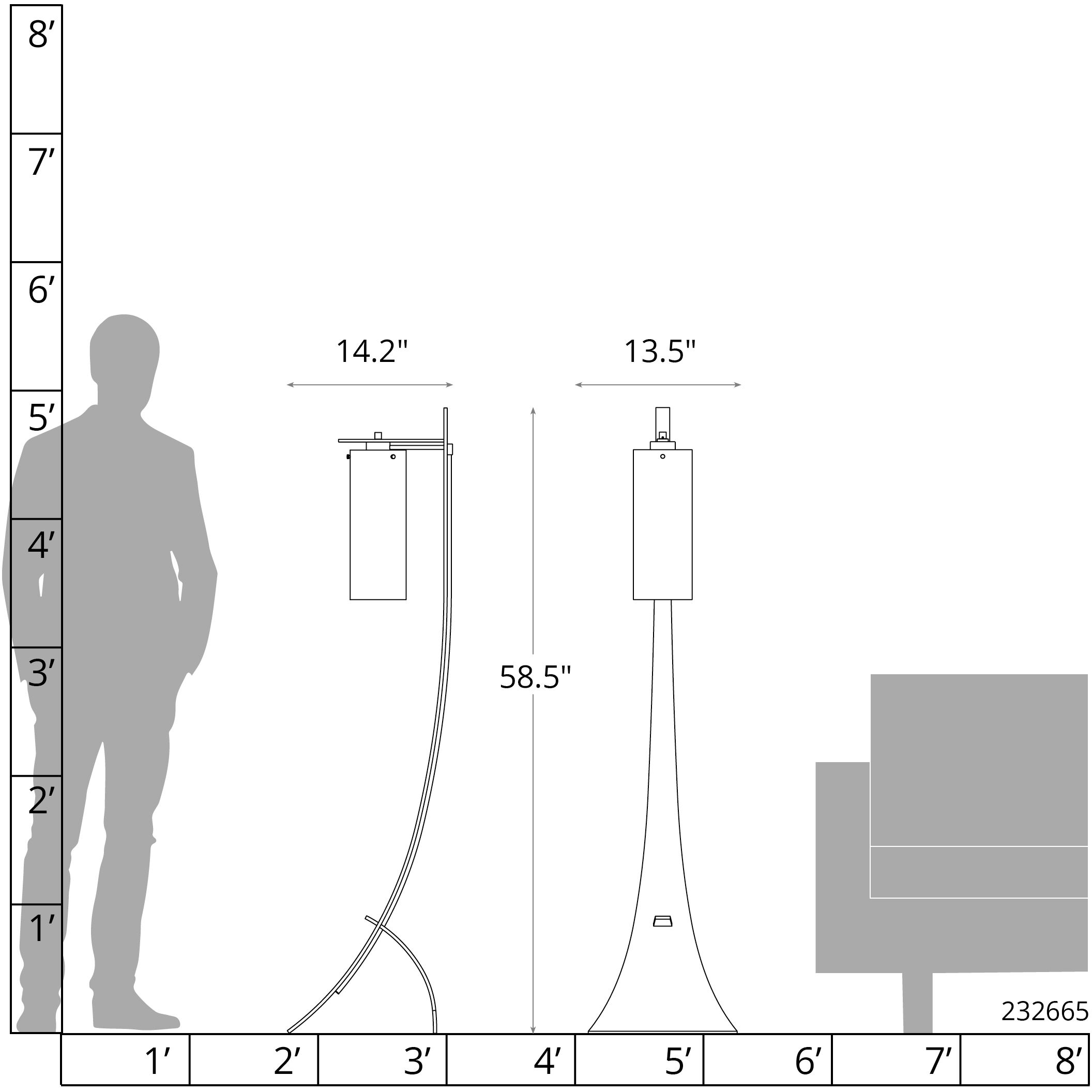 Stasis 58.5 inch 100 watt Modern Brass Floor Lamp Portable Light