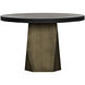 Eiger 47 X 47 inch Matte Black and Aged Brass Dining Table