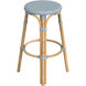 Tobias Round Rattan 30" Bar Stool in Baby Blue