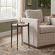 Nahunta 22 X 18 inch Dark Bronze and Travertine Accent Table